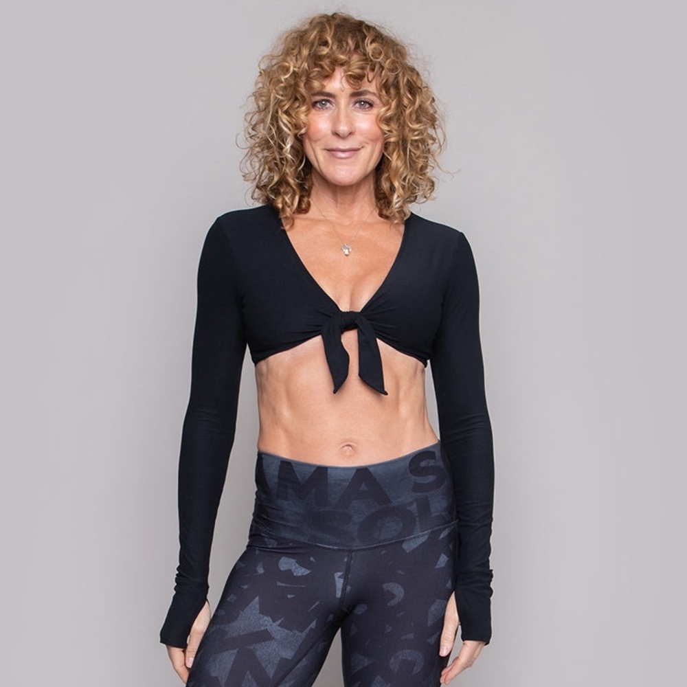NWT Niyama Sol Long Sleeve Knotty Bra Black Size M/L